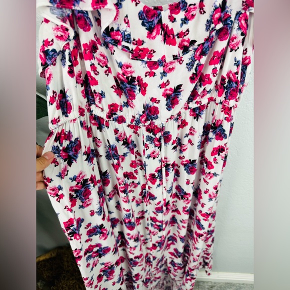 TORRID White Floral Ruffle Challis High Low Maxi Dress - Picture 5 of 11